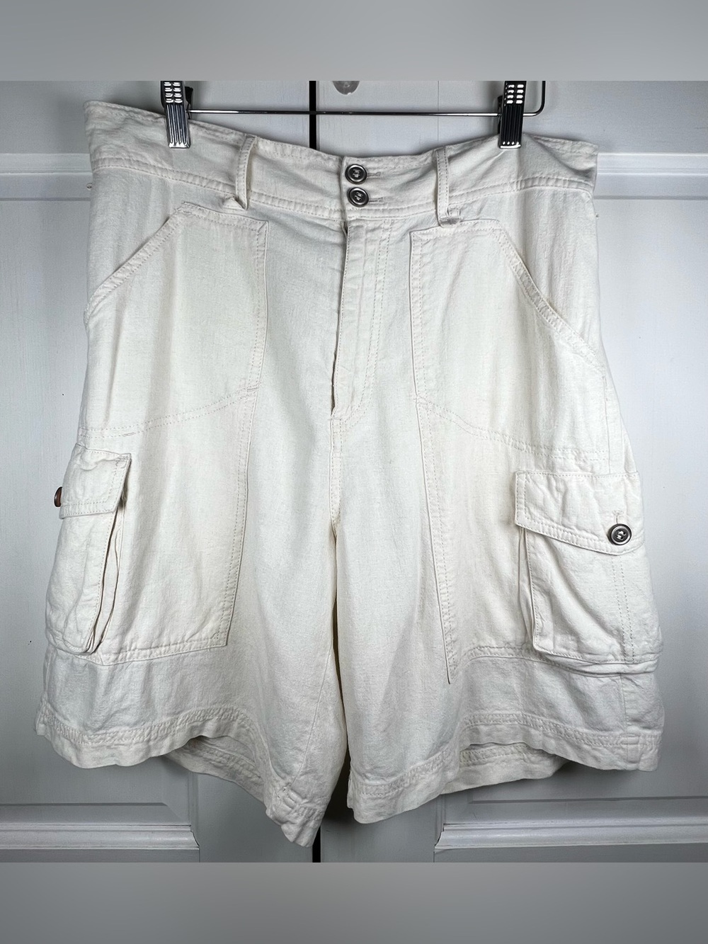 Anthropologies Pilcro Tidal Cargo Shorts Linen Blend lightweight Soft Size 29 - Picture 4 of 10